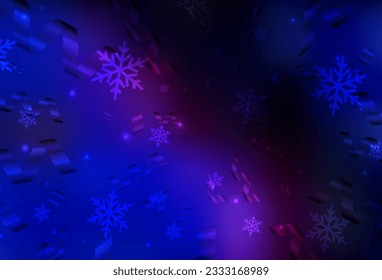 Dark Pink, Blue vector pattern in Christmas style. A Smart Illustration with gradient Christmas elements. Pattern for ads, poster, banner of books.