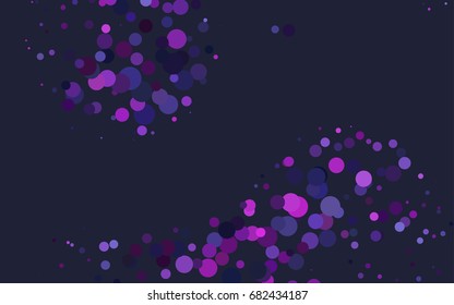 Dark Pink, Blue vector pattern with colored spheres. Geometric sample of repeating circles on white background in halftone style.