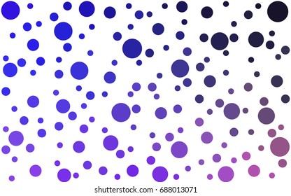 Dark Pink, Blue vector pattern of geometric circle shapes. Colorful mosaic banner. Geometric background with colored disks.