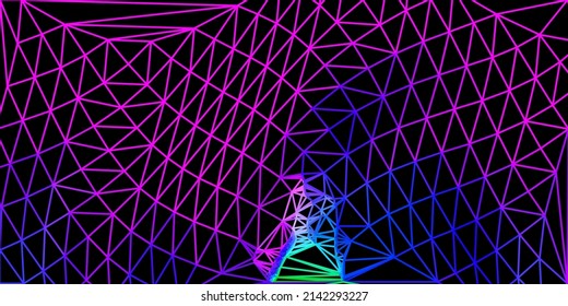 Textura de triángulo de poli vectorial azul oscuro rosa. Ilustración abstracta moderna con triángulos poligonales. Antecedentes para diseñadores web.