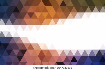 Dark Pink, Blue vector polygon abstract template. Creative illustration in halftone style with gradient. Triangular pattern for your business design.