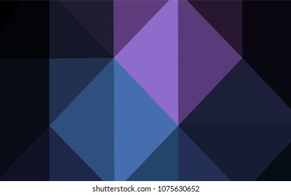 Dark Pink, Blue vector polygon abstract backdrop. Polygonal abstract illustration with gradient. The template for cell phone's backgrounds.