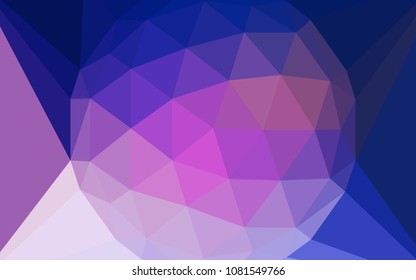 Dark Pink, Blue vector polygon abstract backdrop with a gem in a centre. Illustration in abstract style with triangles. Template for cell phone's backgrounds.
