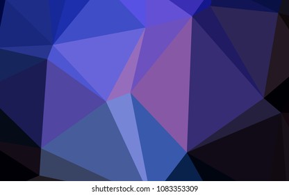 Dark Pink, Blue vector polygon abstract backdrop. Elegant bright polygonal illustration with gradient. A completely new design for your business.