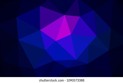Dark Pink, Blue vector polygon abstract backdrop. Modern abstract illustration with triangles. Textured pattern for your backgrounds.