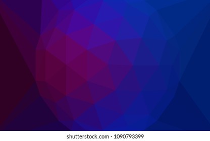 Dark Pink, Blue vector polygon abstract background with a gem in a centre. Illustration in Origami style with gradient. Completely new template for your banner.