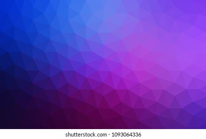 Dark Pink, Blue vector polygon abstract layout. Glitter abstract illustration with an elegant triangles. Brand new style for your business design.