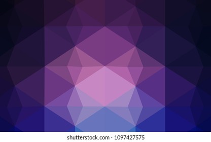 Dark Pink, Blue vector polygon abstract backdrop. A sample with polygonal shapes. The template for cell phone's backgrounds.