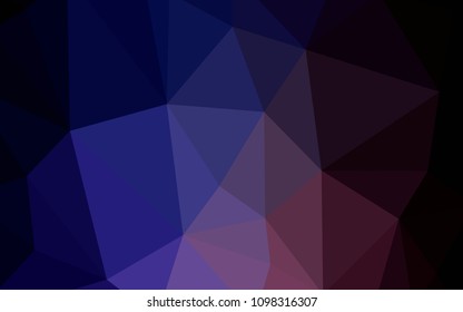 Dark Pink, Blue vector polygon abstract layout. Triangular geometric sample with gradient.  Best triangular design for your business.