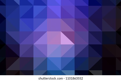 Dark Pink, Blue vector polygon abstract backdrop. Shining colorful illustration with triangles. New template for your brand book.