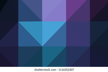 Dark Pink, Blue vector polygon abstract backdrop. Elegant bright polygonal illustration with gradient. That pattern can be used as a part of a brand book.