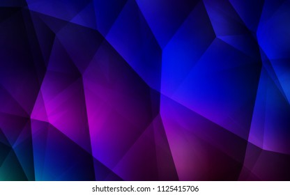 Dark Pink, Blue vector polygon abstract background. Modern abstract illustration with triangles. Template for cell phone's backgrounds.