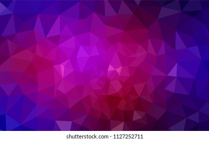 Dark Pink, Blue vector polygon abstract layout. Glitter abstract illustration with an elegant triangles. A new texture for your web site.