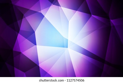 Dark Pink, Blue vector polygon abstract backdrop. Creative illustration in halftone style with triangles. Completely new template for your banner.