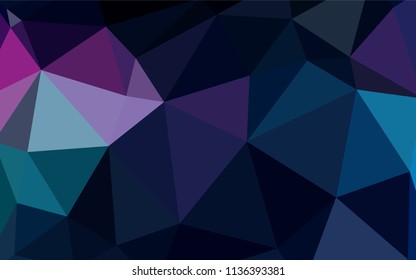 Dark Pink, Blue vector polygon abstract background. Colorful abstract illustration with triangles. Best triangular design for your business.
