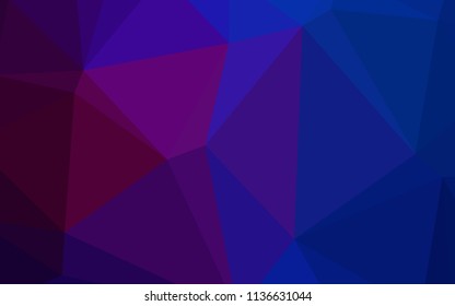 Dark Pink, Blue vector polygon abstract backdrop. Creative illustration in halftone style with gradient. Triangular pattern for your business design.