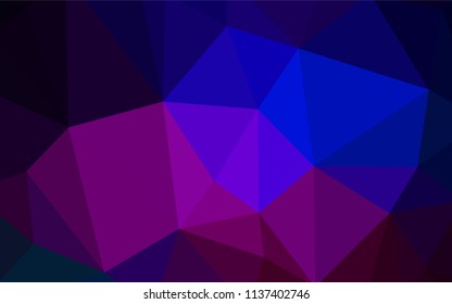 Dark Pink, Blue vector polygon abstract background. Modern abstract illustration with triangles. Triangular pattern for your design.