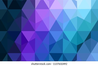 Dark Pink, Blue vector polygon abstract background. Glitter abstract illustration with an elegant triangles. Completely new template for your banner.
