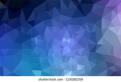 Dark Pink, Blue vector polygon abstract backdrop. Triangular geometric sample with gradient.  Completely new template for your banner.
