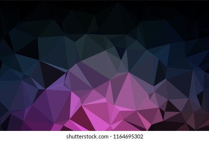 Dark Pink, Blue vector polygon abstract layout. Shining colored illustration in a Brand new style. Triangular pattern for your business design.