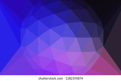 Dark Pink, Blue vector polygon abstract layout with a gem in a centre. Elegant polygonal illustration with gradient. A completely new design for your leaflet.