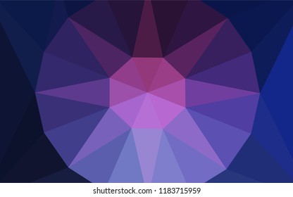 Dark Pink, Blue vector polygon abstract layout with a gem in a centre. Polygonal illustration, which consists of triangles. Polygonal design for your web site.