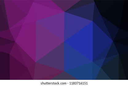 Dark Pink, Blue vector polygon abstract backdrop. Creative geometric illustration in Origami style with gradient. A new texture for your design.