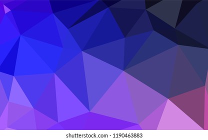 Dark Pink, Blue vector polygon abstract backdrop. Geometric illustration in Origami style with gradient.  A new texture for your web site.