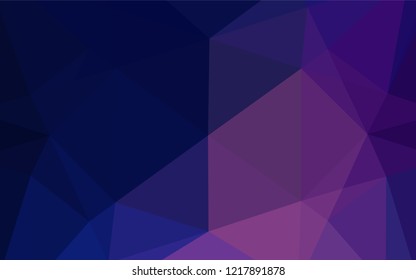 Dark Pink, Blue vector polygon abstract backdrop. Triangular geometric sample with gradient.  A completely new design for your business.