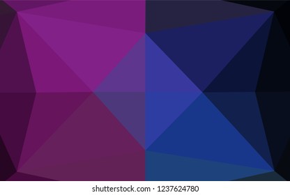Dark Pink, Blue vector polygon abstract backdrop. Shining colored illustration in a Brand new style. A completely new design for your business.