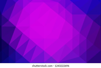 Dark Pink, Blue vector polygon abstract background. Geometric illustration in Origami style with gradient. The best triangular design for your business.