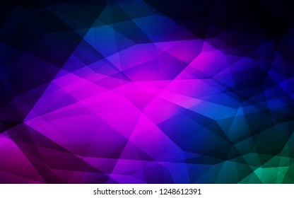 Dark Pink, Blue vector polygon abstract background. Shining polygonal illustration, which consist of triangles. Textured pattern for your backgrounds.
