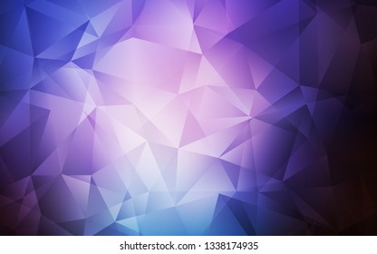 Dark Pink, Blue vector polygon abstract background. Shining colorful illustration with triangles. Pattern for a brand book's backdrop.