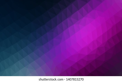 Dark Pink, Blue vector polygon abstract background. Shining illustration, which consist of triangles. Textured pattern for background.