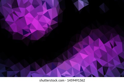 Dark Pink, Blue vector polygon abstract backdrop. A vague abstract illustration with gradient. Triangular pattern for your business design.