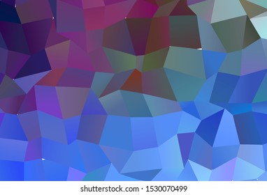 Dark Pink, Blue vector polygon abstract background. Glitter abstract illustration with an elegant triangles. New template for your brand book.