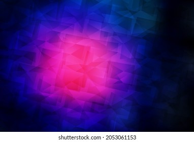 Dark Pink, Blue vector polygon abstract background. Shining colorful illustration with triangles. Brand new design for your business.