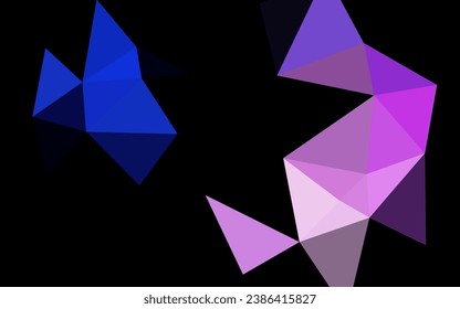 Fondo abstracto de polígono vector azul oscuro rosa y azul. Muestra geométrica triangular con gradiente.  El mejor diseño triangular para su negocio.