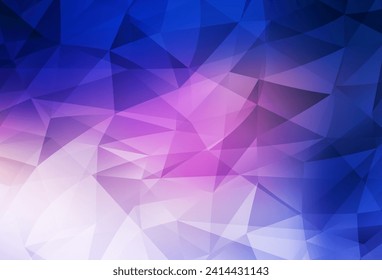 Fondo abstracto de polígono vector azul rosado. Ilustración abstracta colorida con triángulos. Mejor diseño triangular para su negocio.