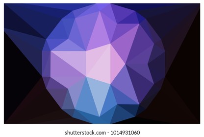 Dark Pink, Blue vector polygonal illustration, which consist of triangles with a gemstone in center. Triangular design of a huge diamond for your business. Creative geometric background of gems.