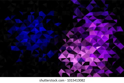 Dark Pink, Blue vector polygonal pattern. A sample with polygonal shapes. The best triangular design for your business.