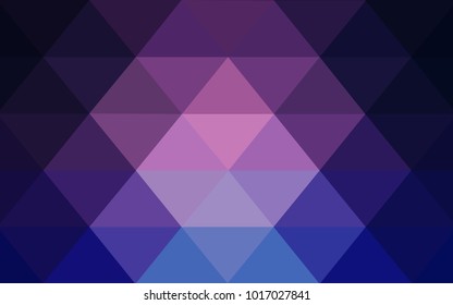 Dark Pink, Blue vector polygonal illustration, which consist of triangles. Triangular pattern for your business design. Geometric background in Origami style with gradient. 