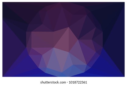 Dark Pink, Blue vector polygonal illustration, which consist of triangles with a gemstone in center. Triangular design of a huge diamond for your business. Creative geometric background of gems.