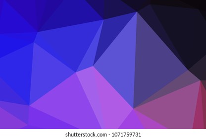 Dark Pink, Blue vector polygonal background. Polygonal abstract illustration with gradient. The best triangular design for your business.