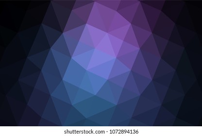 Dark Pink, Blue vector polygonal background. Polygonal abstract illustration with gradient. A completely new design for your business.