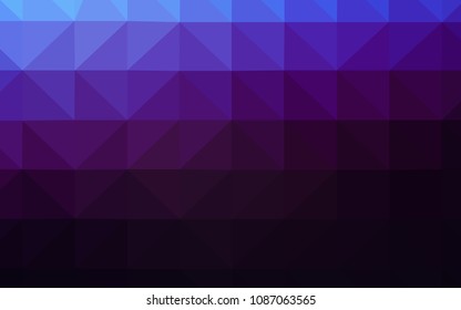 Dark Pink, Blue vector polygonal background. A sample with polygonal shapes. Triangular pattern for your design.