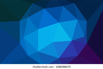 Dark Pink, Blue vector polygonal pattern. Colorful abstract illustration with triangles. Polygonal design for your web site.