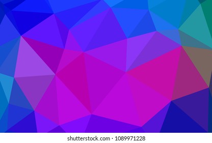 Dark Pink, Blue vector polygonal template. A completely new color illustration in a polygonal style. New template for your brand book.
