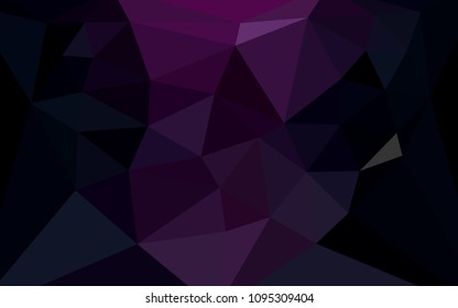 Dark Pink, Blue vector polygonal pattern with a heart in a centre. Colorful illustration in a polygonal style. Polygonal design for your web site.