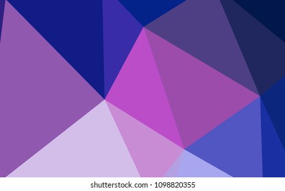 Dark Pink, Blue vector polygonal pattern. Geometric illustration in Origami style with gradient.  Completely new template for your banner.